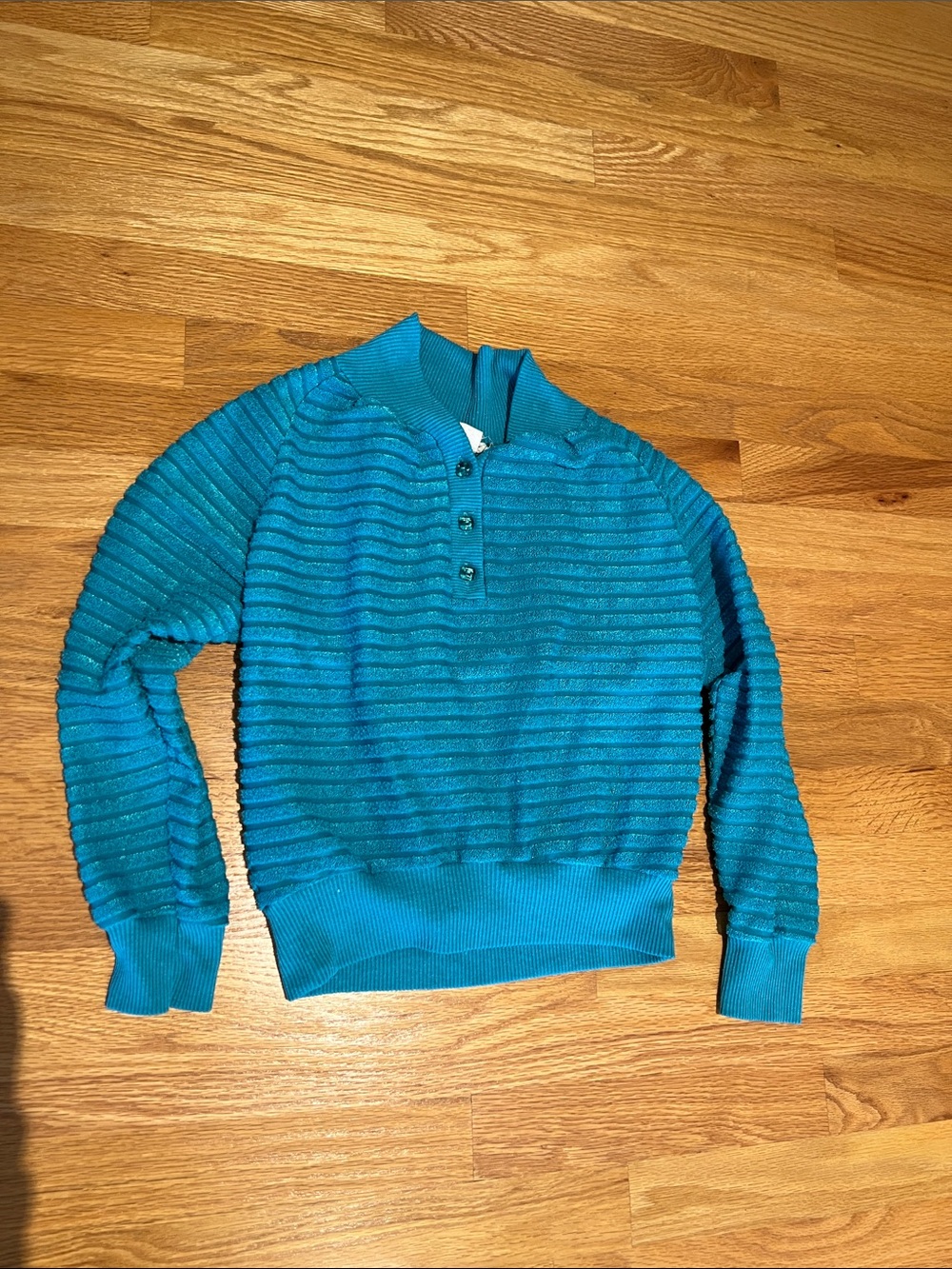 Vintage Trifle Womens small teal  Ribbed sweater